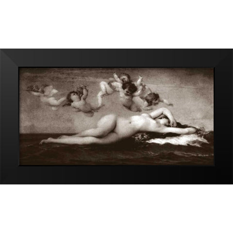The Dream Black Modern Wood Framed Art Print by Vintage Nudes