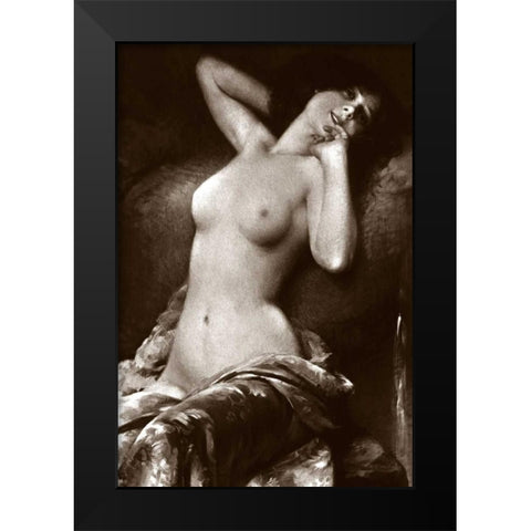 Radiant Nude Black Modern Wood Framed Art Print by Vintage Nudes