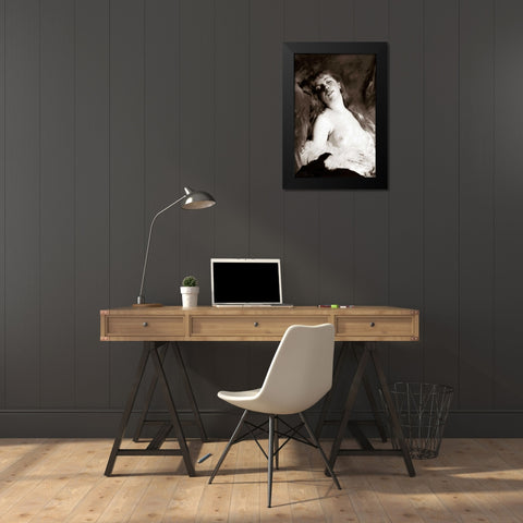An Inviting Nude Black Modern Wood Framed Art Print by Vintage Nudes