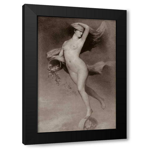 Goddess Nude Black Modern Wood Framed Art Print with Double Matting by Vintage Nudes