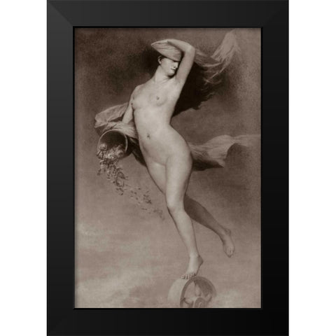 Goddess Nude Black Modern Wood Framed Art Print by Vintage Nudes