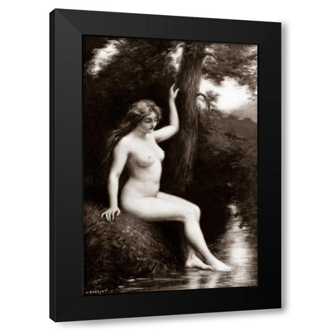 The Stream Black Modern Wood Framed Art Print by Vintage Nudes