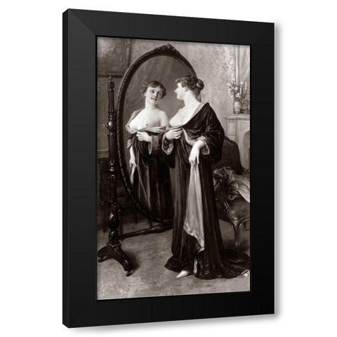 Satisfaction Black Modern Wood Framed Art Print by Vintage Nudes
