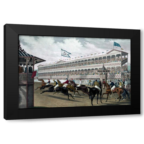 The False Start, Jerome Park, N.Y. Black Modern Wood Framed Art Print with Double Matting by Robertson, Wm. C.