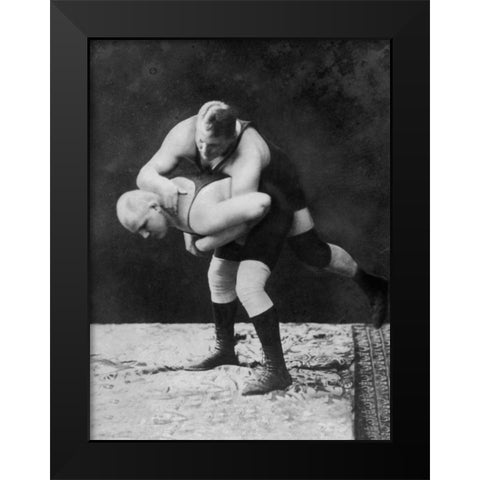 Trap and Roll Takedown Black Modern Wood Framed Art Print by Vintage Wrestler