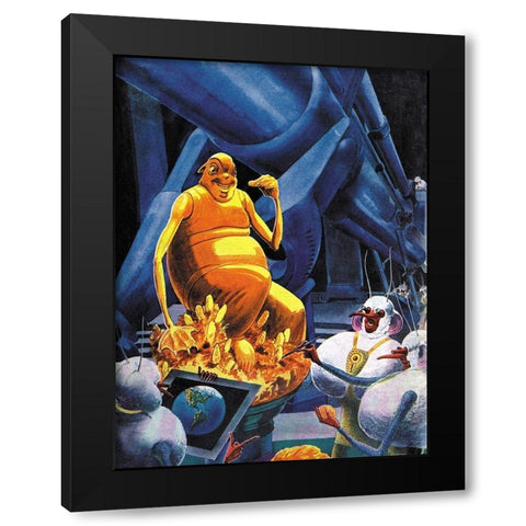 As Mars Sees Us Black Modern Wood Framed Art Print with Double Matting by Retrosci-fi