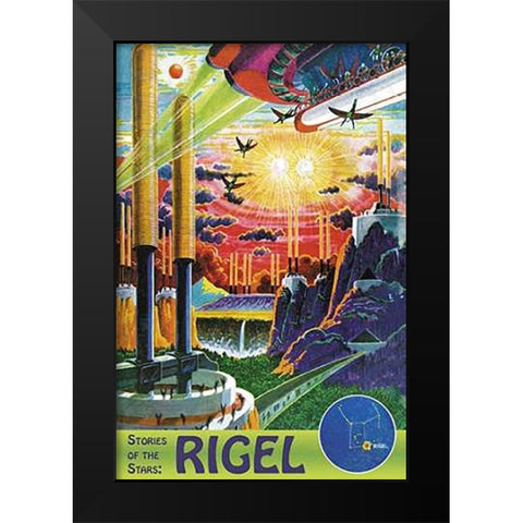 Retrosci-fi: Stories of the Star... Rigel Black Modern Wood Framed Art Print by Paul, Frank R.