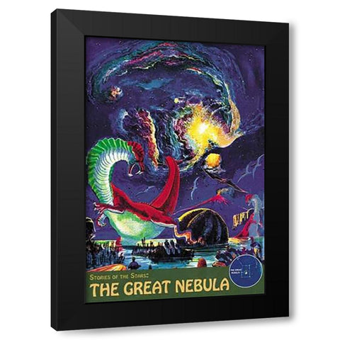 Retrosci-fi: Stories of the Stars - The Great Nebula Black Modern Wood Framed Art Print with Double Matting by Paul, Frank R.