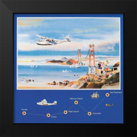 50th Anniversary of the China Clipper Black Modern Wood Framed Art Print by Unknown