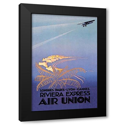 Riviera Express Air Union Black Modern Wood Framed Art Print by Maurus, E.