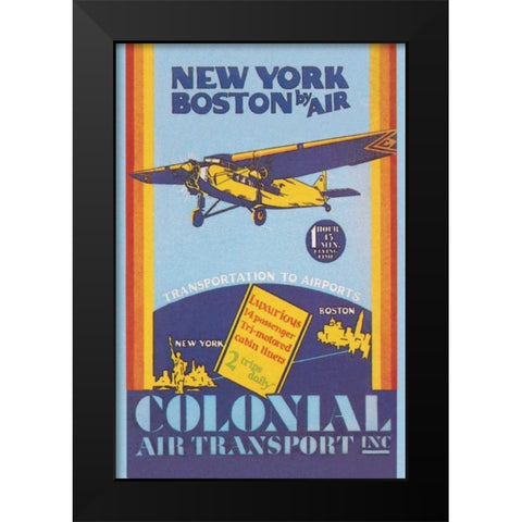 Colonial Air Transport - New York to Boston by Air Black Modern Wood Framed Art Print by Unknown