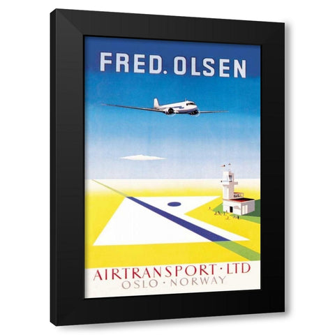 Fred. Olsen Airtransport Ltd. Oslo - Norway Black Modern Wood Framed Art Print with Double Matting by Unknown