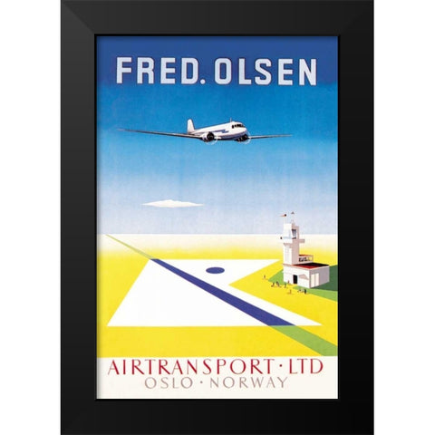 Fred. Olsen Airtransport Ltd. Oslo - Norway Black Modern Wood Framed Art Print by Unknown