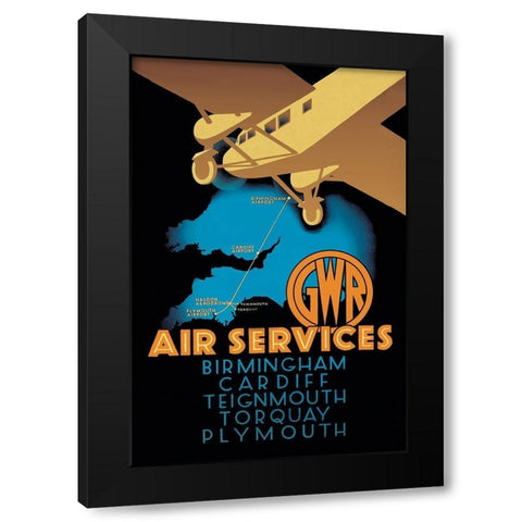 GWR Air Services Black Modern Wood Framed Art Print by Ralph,