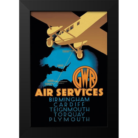 GWR Air Services Black Modern Wood Framed Art Print by Ralph,