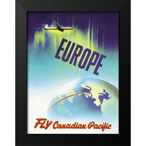 Europe - Fly Canadian Pacific Black Modern Wood Framed Art Print by Ewart, P.