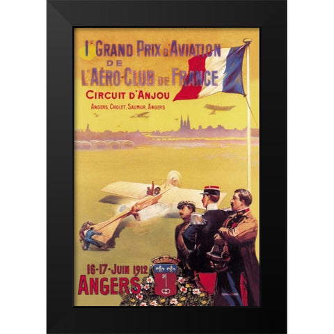 Grand Prix d Aviation de L Aero-Club de France Black Modern Wood Framed Art Print by Unknown
