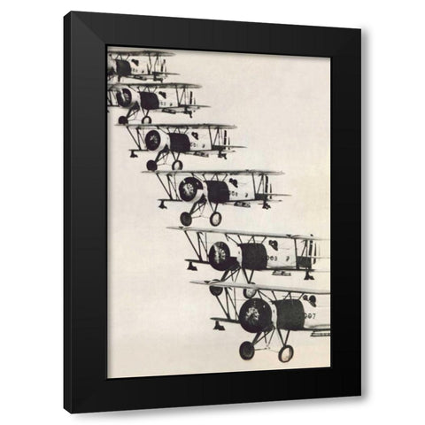 Flying in Formation Black Modern Wood Framed Art Print by Unknown
