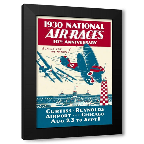 National Air Races 1930 Black Modern Wood Framed Art Print by Unknown