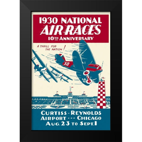 National Air Races 1930 Black Modern Wood Framed Art Print by Unknown