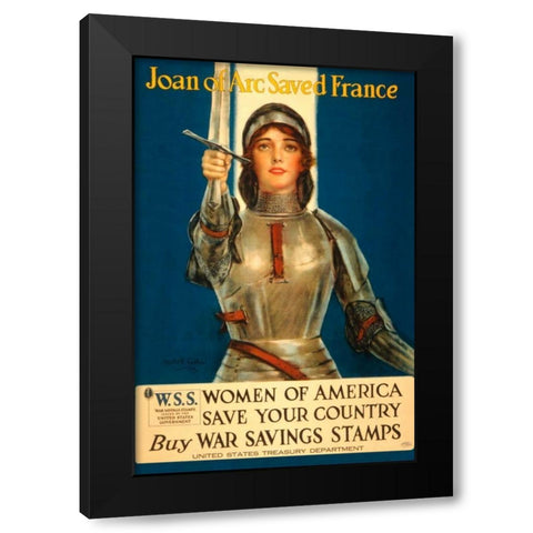 Women of America Save Your Country Black Modern Wood Framed Art Print by Coffin