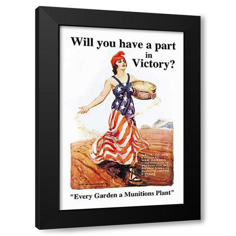 Will You Have a Part in Victory? Black Modern Wood Framed Art Print with Double Matting by Flagg, James M.
