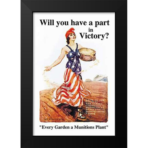 Will You Have a Part in Victory? Black Modern Wood Framed Art Print by Flagg, James M.