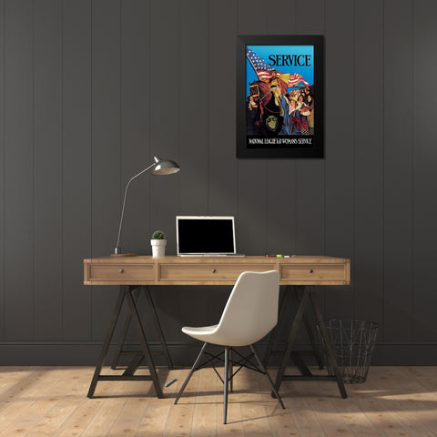 National League for Womans Service Black Modern Wood Framed Art Print by Patterson