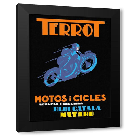 Terrot Motorcycles and Bicycles Black Modern Wood Framed Art Print with Double Matting by Unknown