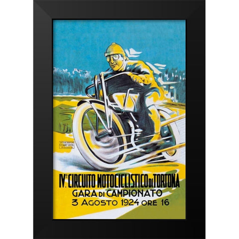 4th Motorcycle Circuit of Tortona Black Modern Wood Framed Art Print by Unknown