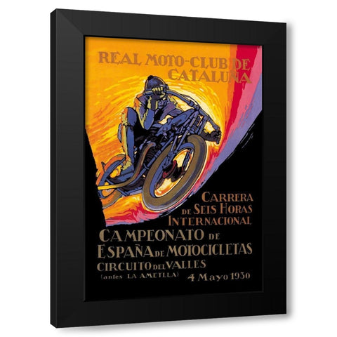 Real Motor Club of Cataluna - 6 Hour Race Black Modern Wood Framed Art Print by Segrelles, Josep