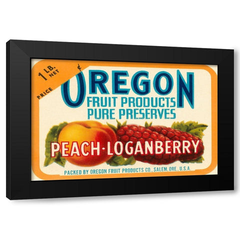 Peach - Loganberry Preserves Cropped Black Modern Wood Framed Art Print by Retrolabel