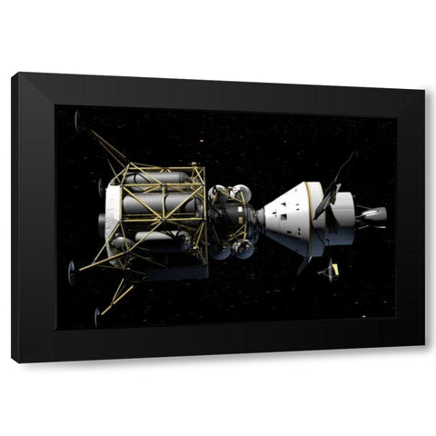 Altair and Orion spacecraft: conceptual rendering Black Modern Wood Framed Art Print by NASA