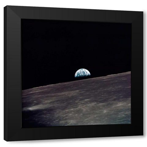 Earthrise, viewed from Apollo 10, 1969 Black Modern Wood Framed Art Print with Double Matting by NASA