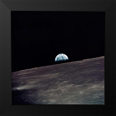 Earthrise, viewed from Apollo 10, 1969 Black Modern Wood Framed Art Print by NASA