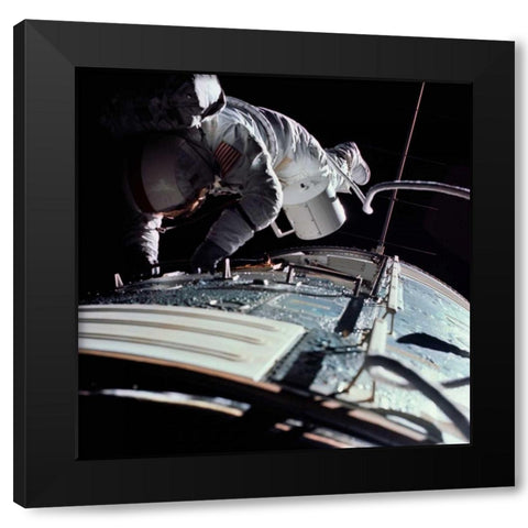 Extra Vehicular Activity, Apollo 17, 1972 Black Modern Wood Framed Art Print with Double Matting by NASA