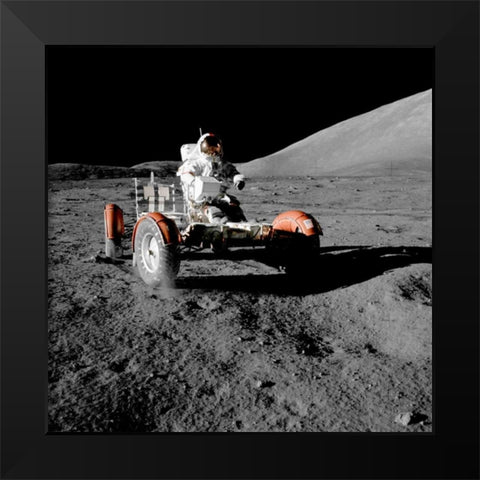 Lunar Roving Vehicle, Apollo 17, 1972 Black Modern Wood Framed Art Print by NASA