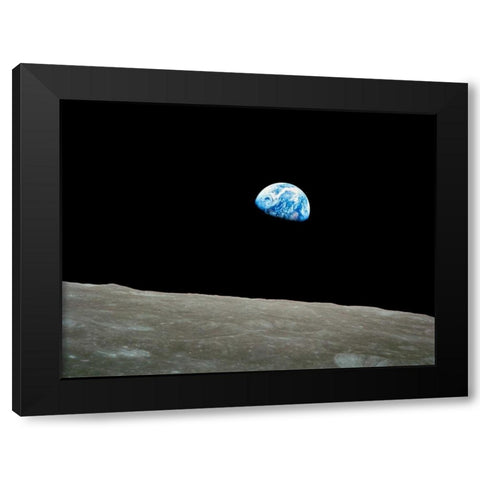 Earthrise, Apollo 8, December 24, 1968 Black Modern Wood Framed Art Print with Double Matting by NASA