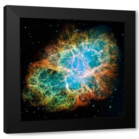 Crab Nebula Mosaic Black Modern Wood Framed Art Print with Double Matting by NASA