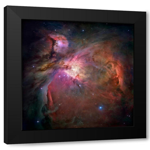 Orion Nebula Black Modern Wood Framed Art Print with Double Matting by NASA