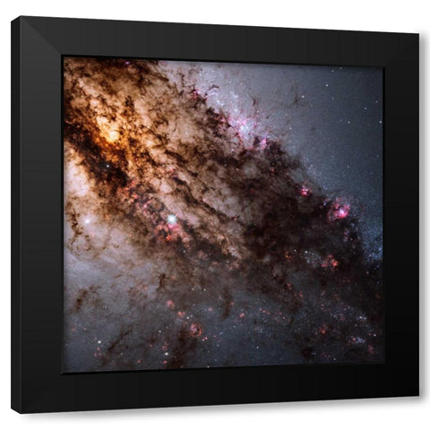 Star Birth in the Active Galaxy Centaurus A Black Modern Wood Framed Art Print by NASA