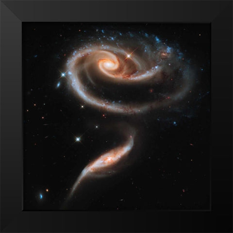 Interacting Galaxies Black Modern Wood Framed Art Print by NASA