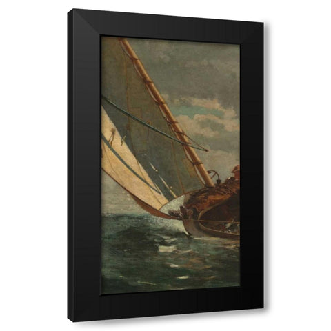 Breezing Up - left Black Modern Wood Framed Art Print with Double Matting by Homer, Winslow