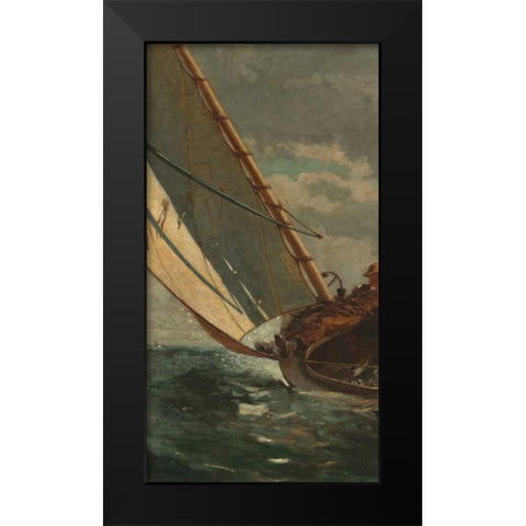 Breezing Up - left Black Modern Wood Framed Art Print by Homer, Winslow