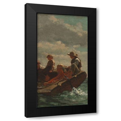 Breezing Up (center) Black Modern Wood Framed Art Print with Double Matting by Homer, Winslow