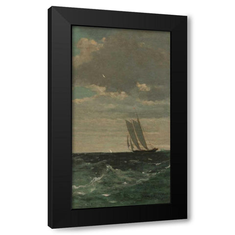 Breezing Up - right Black Modern Wood Framed Art Print with Double Matting by Homer, Winslow