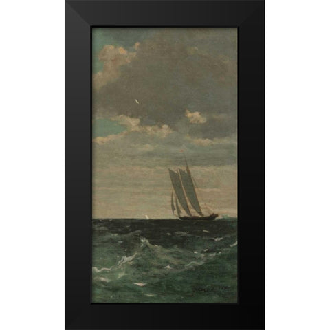 Breezing Up - right Black Modern Wood Framed Art Print by Homer, Winslow