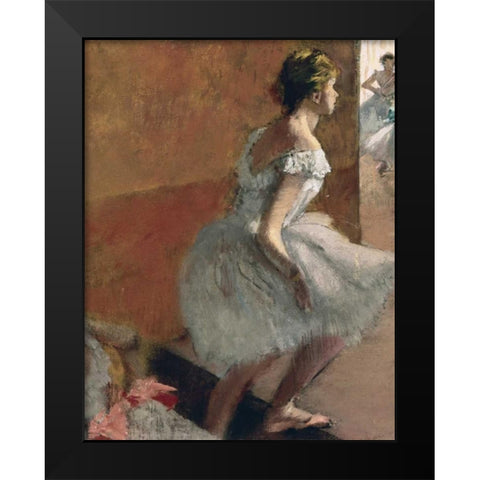 Danseuses Montant Un Escalier - center Black Modern Wood Framed Art Print by Degas, Edgar