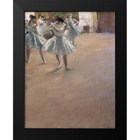 Danseuses Montant Un Escalier - right Black Modern Wood Framed Art Print by Degas, Edgar