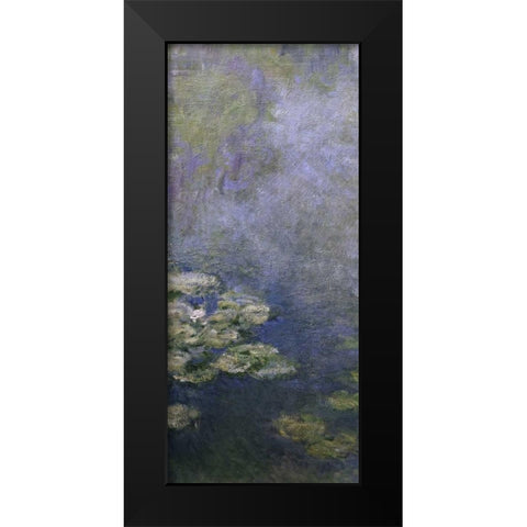 Water Lilies - Nympheas IV - left Black Modern Wood Framed Art Print by Monet, Claude